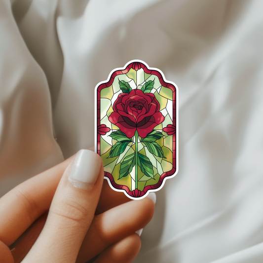 Ruby Rose Stained Glass Vinyl Sticker