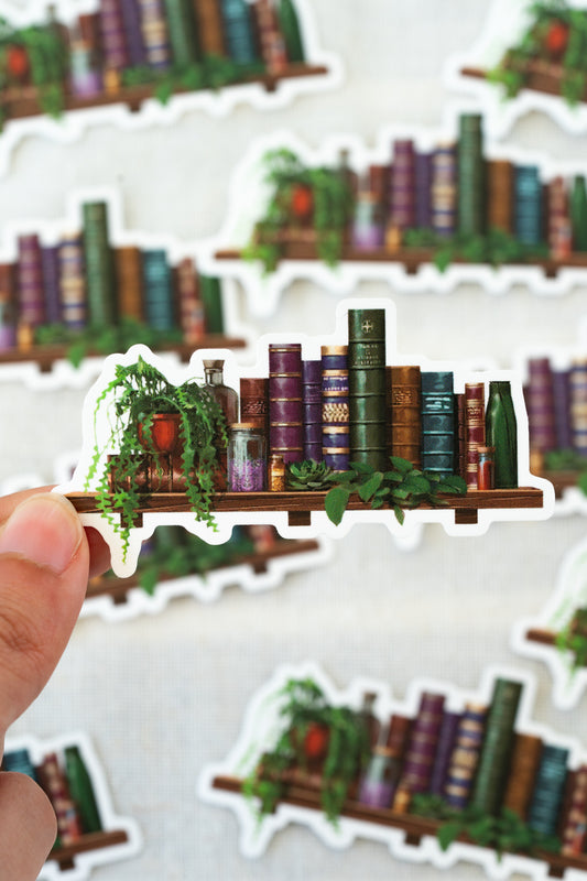 The Alchemist's Bookshelf Vinyl Sticker