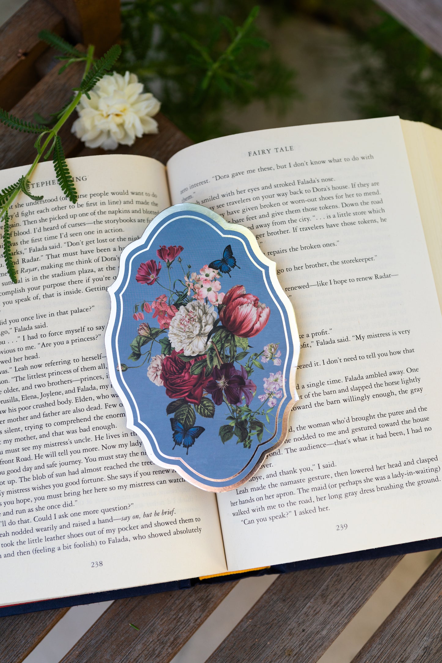 Butterfly Bloom Silver Foil Bookmark