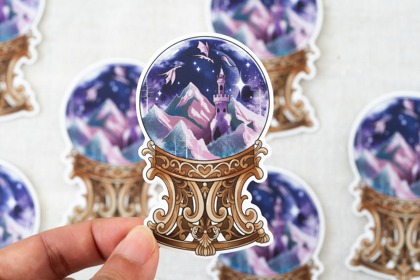 Starlit Dragon Castle Vinyl Sticker
