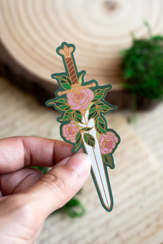 Rose Sword Vinyl Sticker
