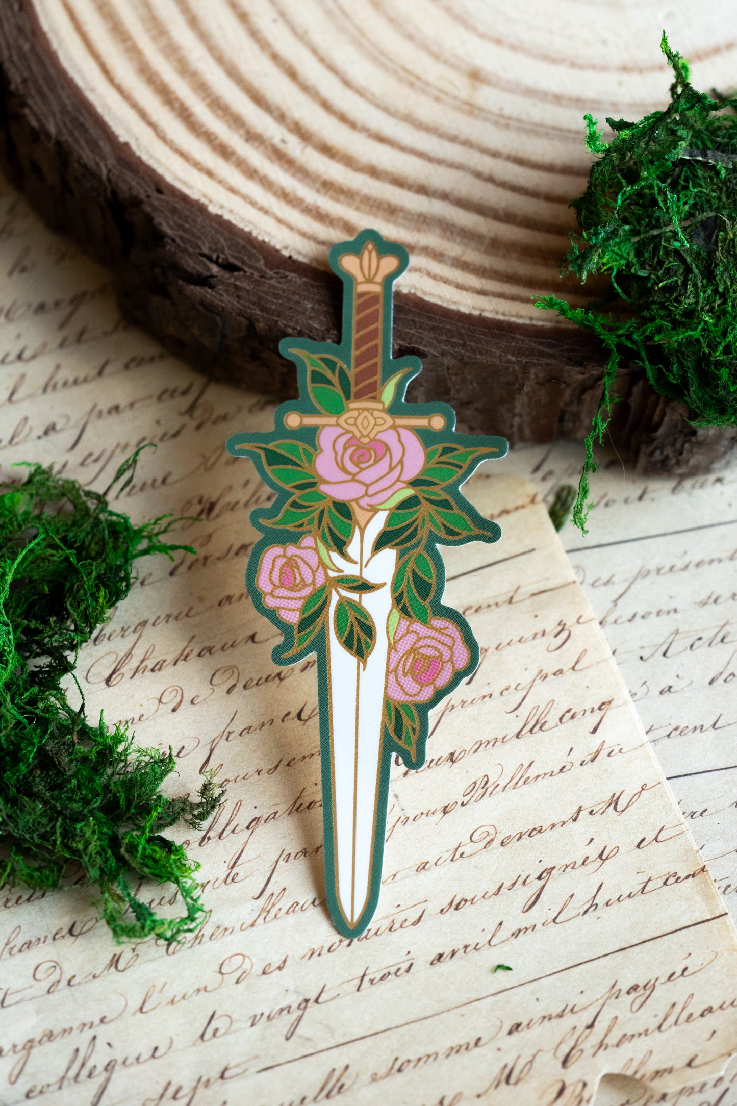 Rose Sword Vinyl Sticker