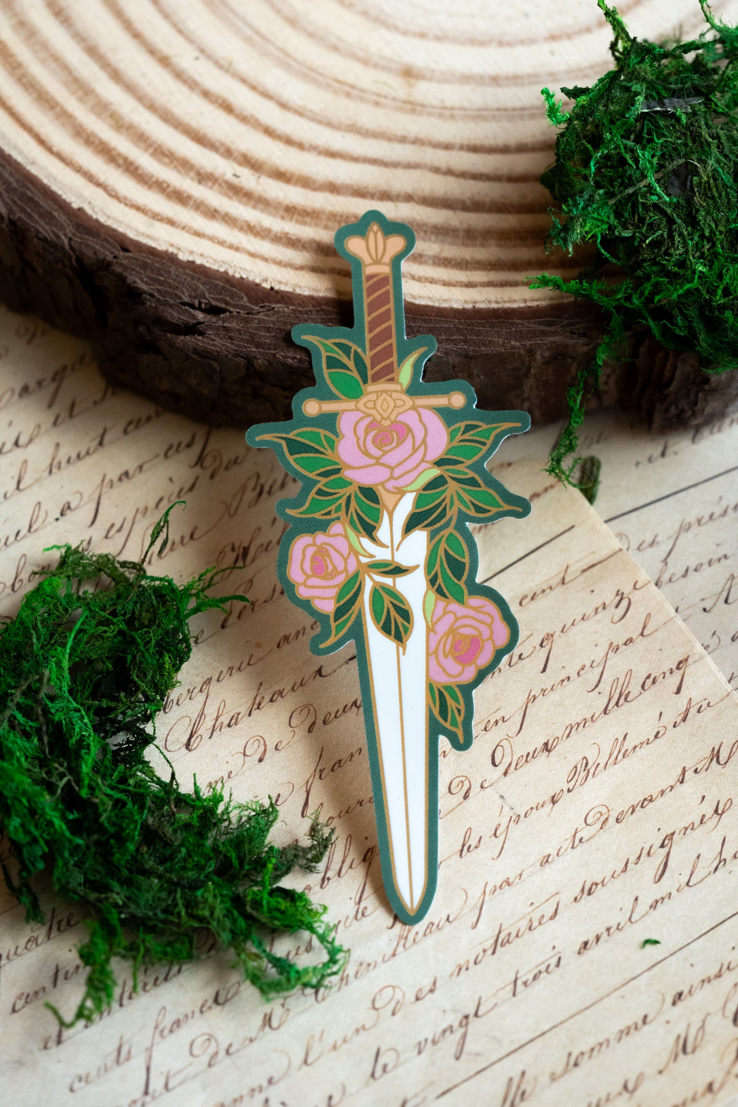 Rose Sword Vinyl Sticker