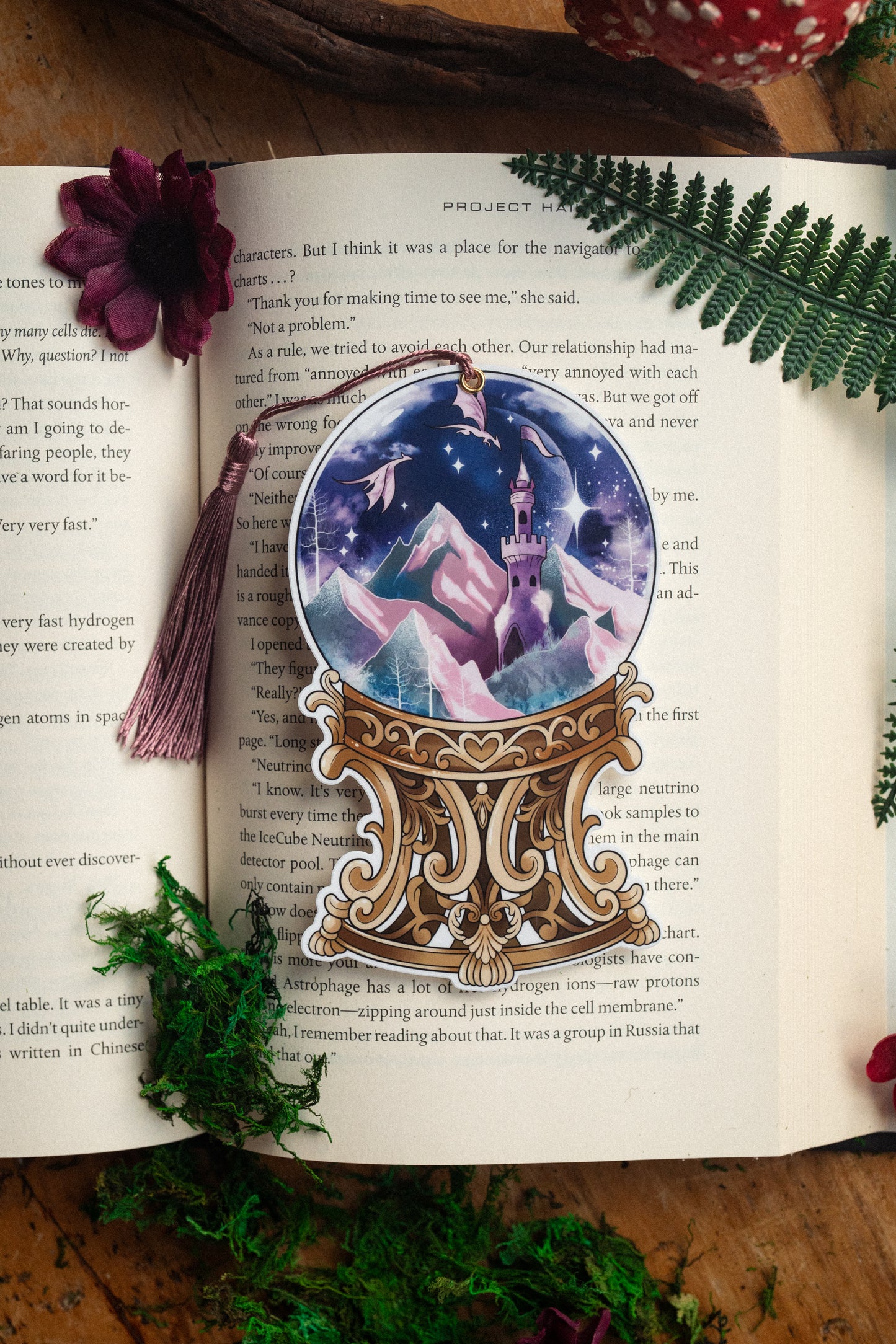 Moonlit Dragons Globe Bookmark