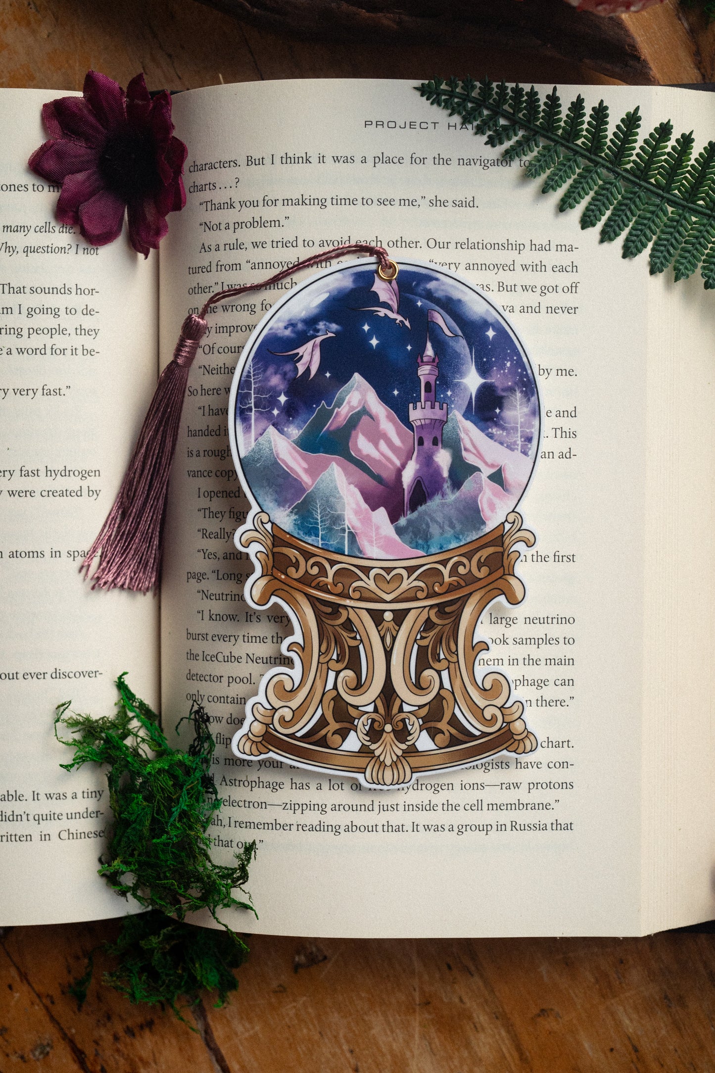 Moonlit Dragons Globe Bookmark