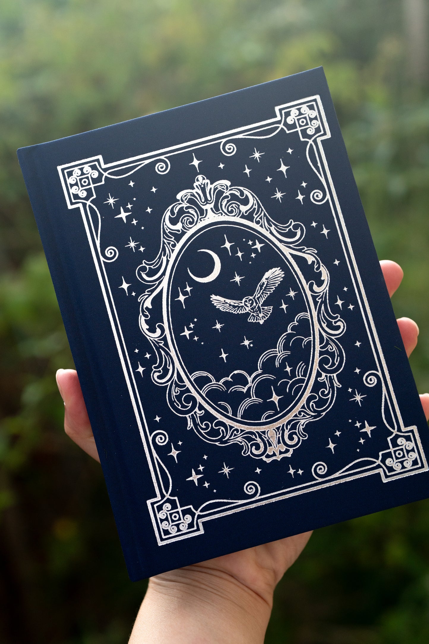 Moonlit Flight Linen Notebook- B6 Blank Notebook