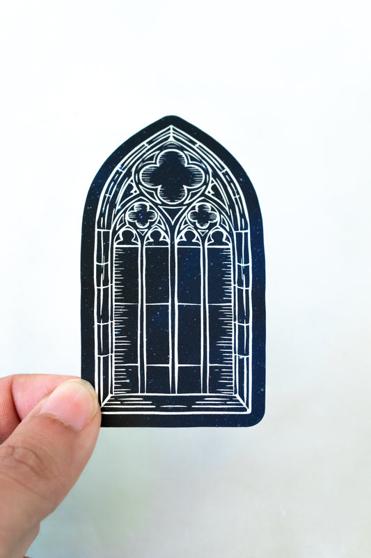 Night Sky Gothic Window Vinyl Sticker