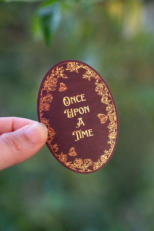 Maroon Once Upon a Time Vinyl Sticker