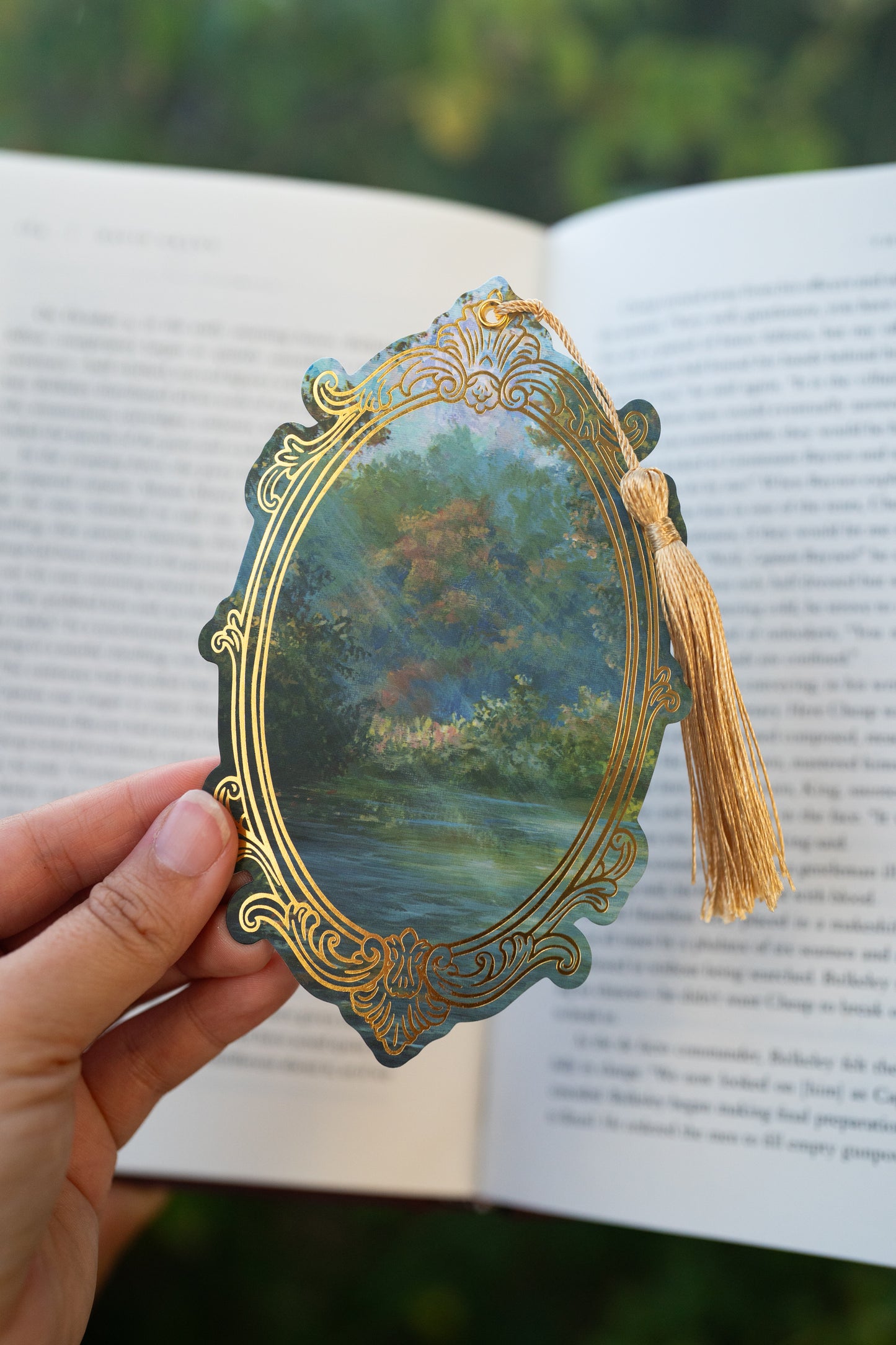 The Dreamlit Pond Foil Bookmark: Portals to Realms Collection