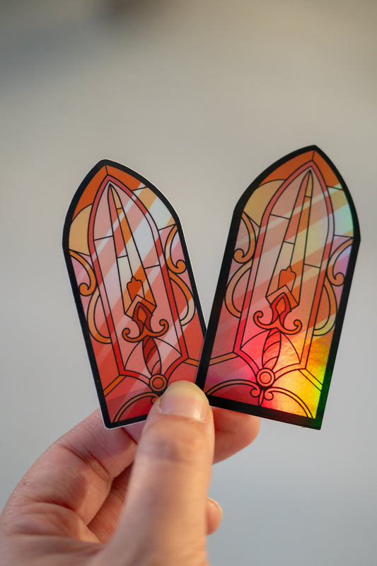 Stained Glass Sword Vinyl Sticker