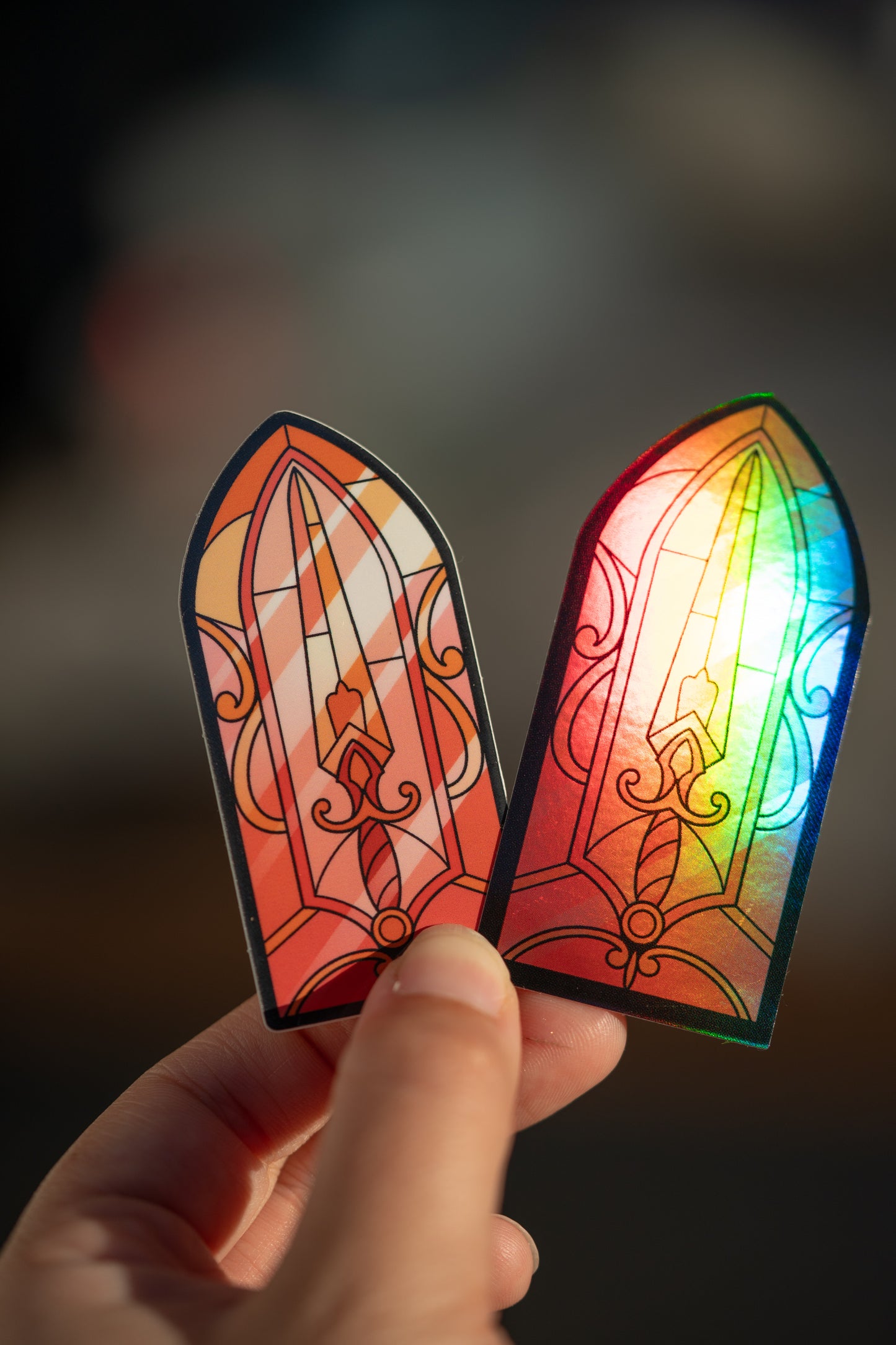 Stained Glass Sword Vinyl Sticker
