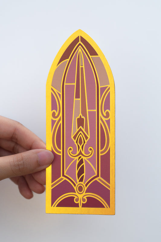 Stained Glass Sword Foil Bookmark