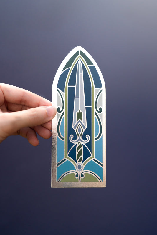 Stained Glass Sword Foil Bookmark