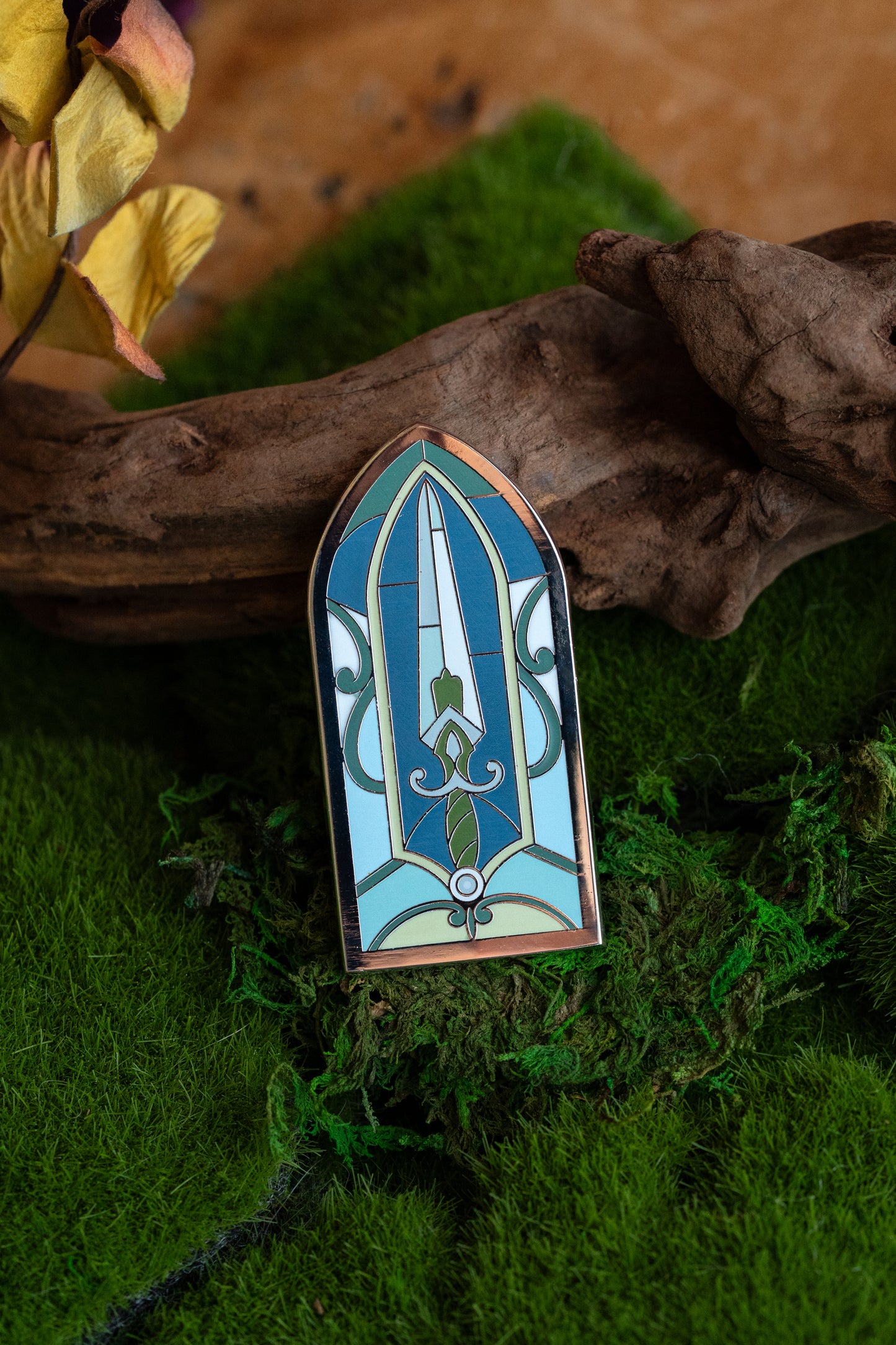 Stained Glass Sword Enamel Pin