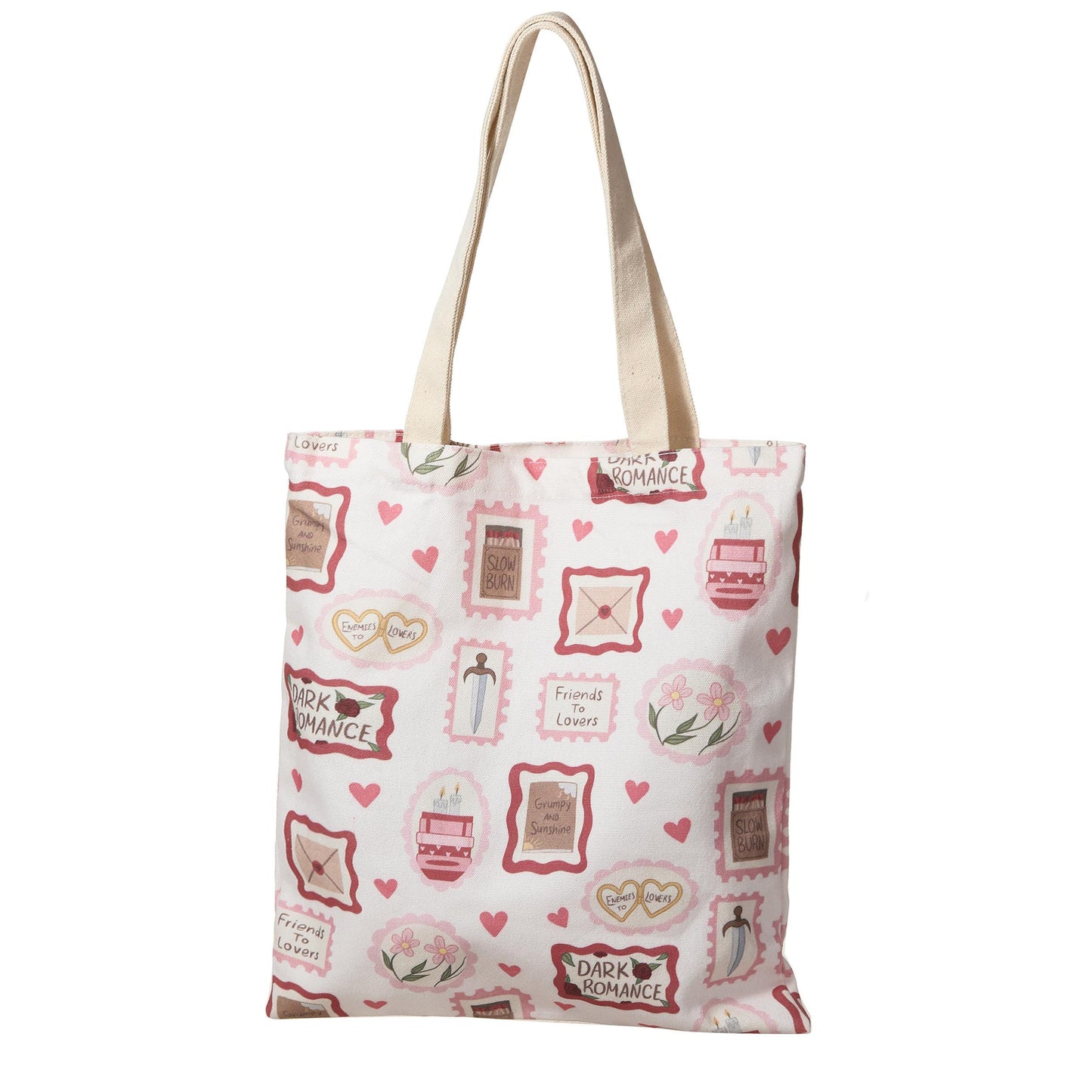 Romance Reader Tropes Bookish Tote Bag, Bookish Book Bag, Gift for Reader, Book Lover Tote