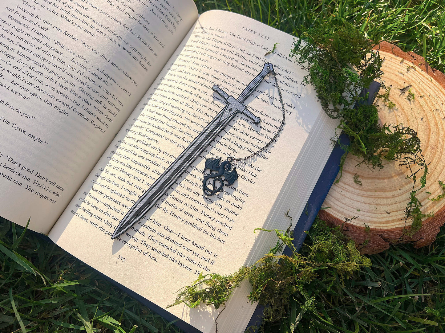 Sword Faux Leather Bookmark