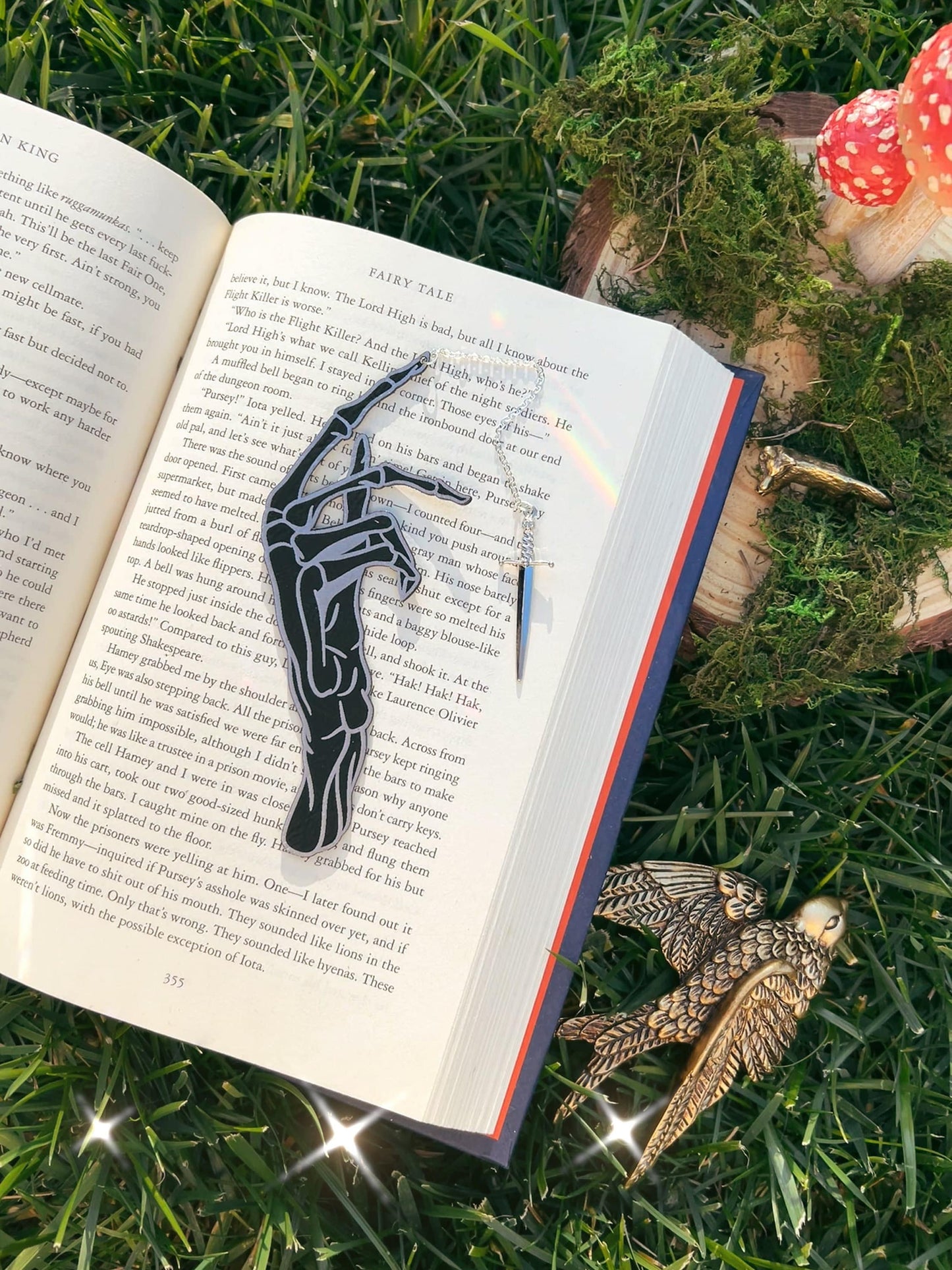 Deathly Reader Faux Leather Bookmark, Fantasy Bookmark, Elven-Inspired Bookmark, Gift for Readers, Skeleton Bookmark, Bookish, Witchy