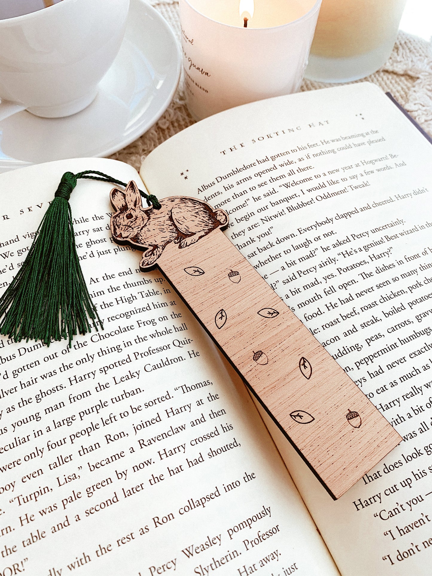 Rabbit Wood Bookmark, Fantasy Bookmark, Elven-Inspired Bookmark, Elf Fae Bookmark, Nature Bookmark, Forest Tree Bookmark