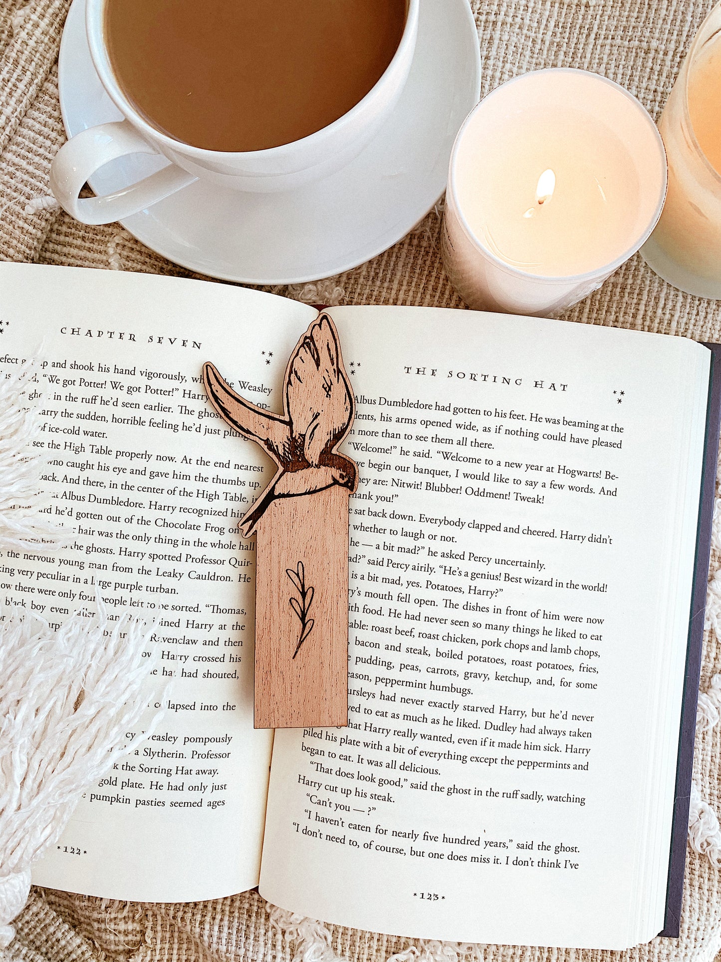 Swallow Bird Wood Bookmark, Fantasy Bookmark, Elven-Inspired Bookmark, Elf Fae Bookmark, Nature Bookmark, Forest Tree Bookmark