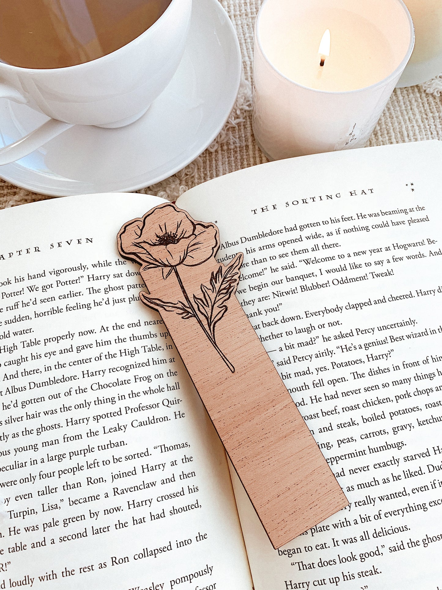 Flower Wood Bookmark, Fantasy Bookmark, Elven-Inspired Bookmark, Elf Fae Bookmark, Nature Bookmark, Forest Tree Bookmark