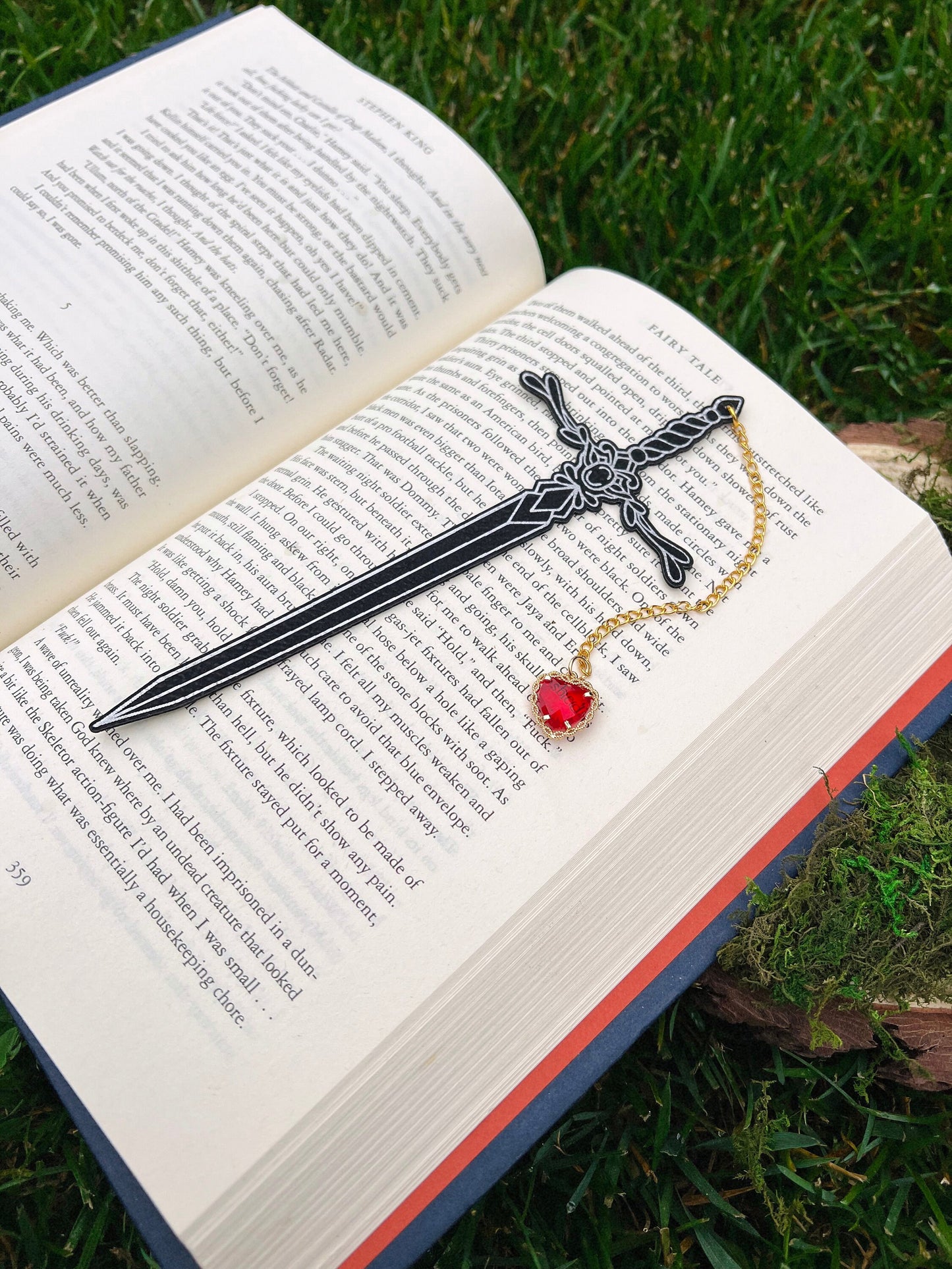 Sword Faux Leather Bookmark
