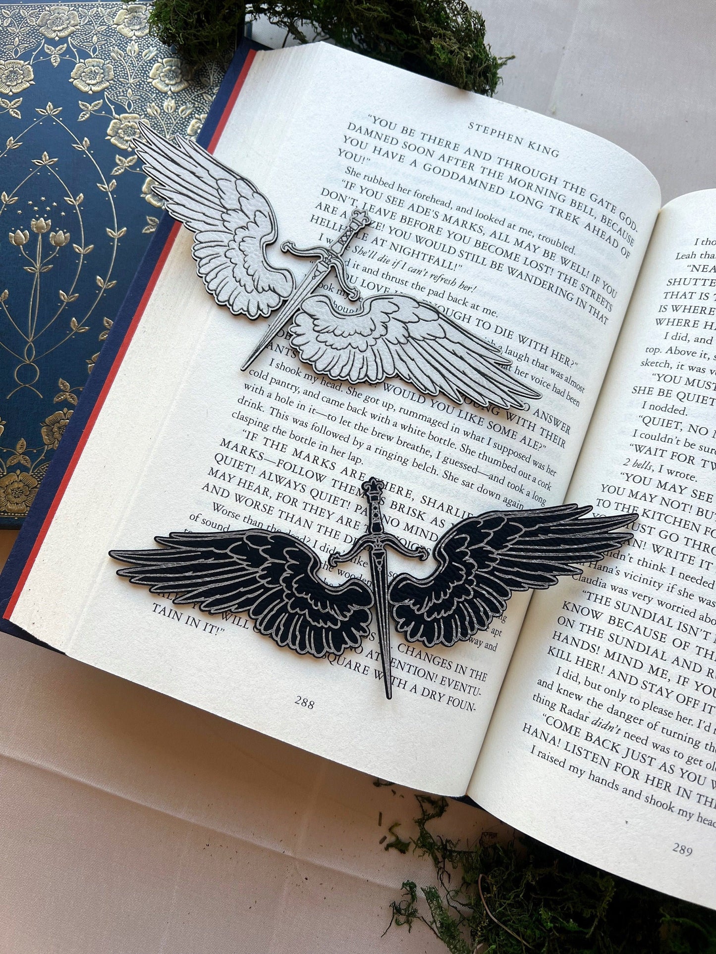 Fantasy Wings Faux Leather Bookmark, Fantasy Bookmark, Elven-Inspired Bookmark, Gift for Readers, Elf Fairy Fae Bookmark, Celestial Bookmark