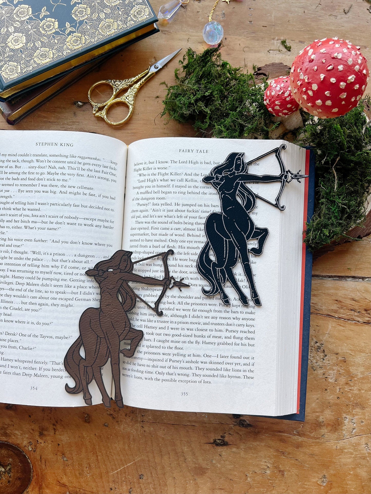 Female Centaur Faux Leather Bookmark, Fantasy Bookmark, Elven-Inspired Bookmark, Gift for Readers, Elf Fairy Fae Bookmark, Warrior Goddess