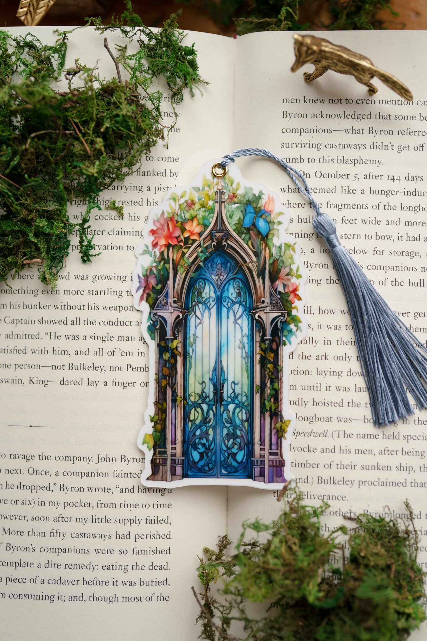 Azure Blossom Doorway Bookmark