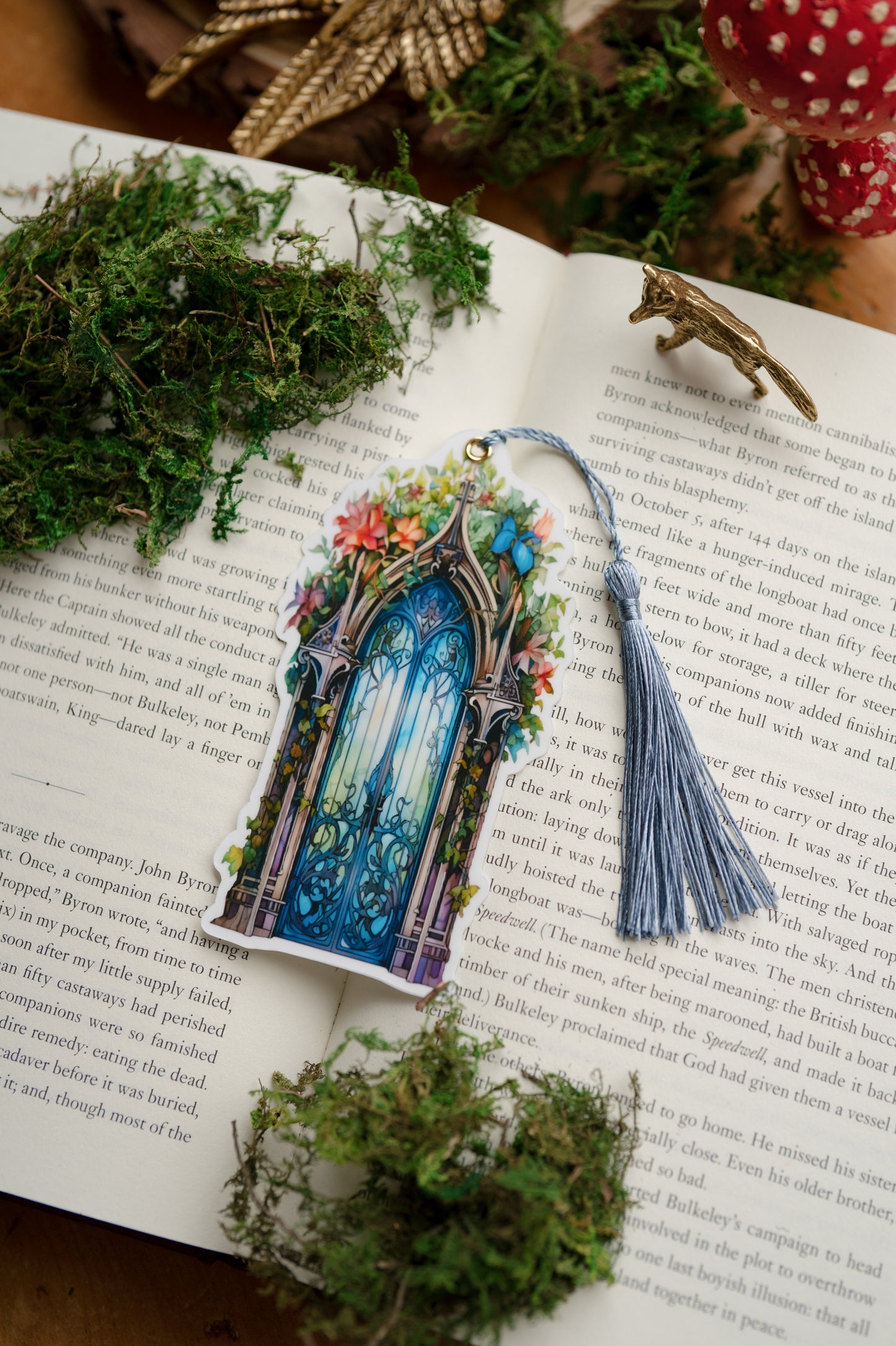 Azure Blossom Doorway Bookmark