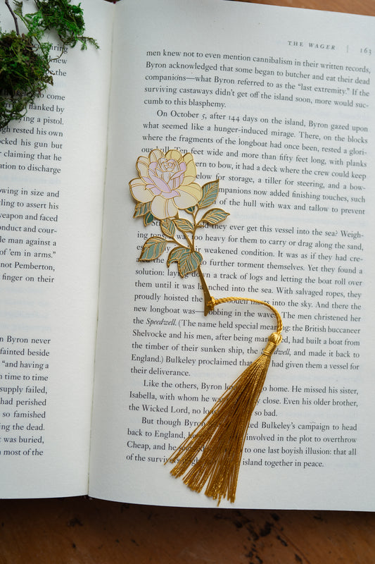 Blush Rose Metal Bookmark