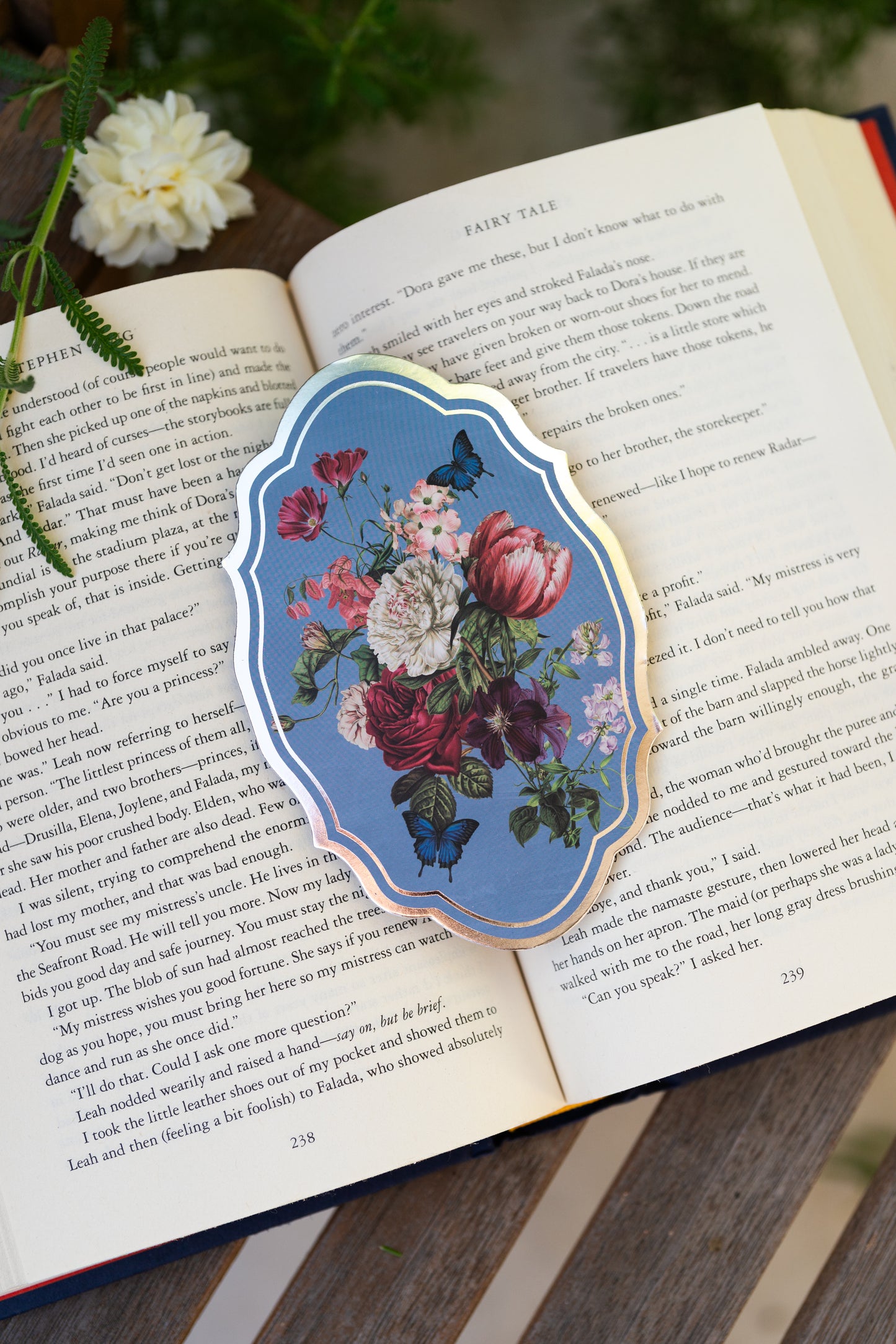 Butterfly Bloom Silver Foil Bookmark