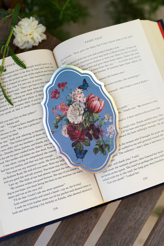 Butterfly Bloom Silver Foil Bookmark