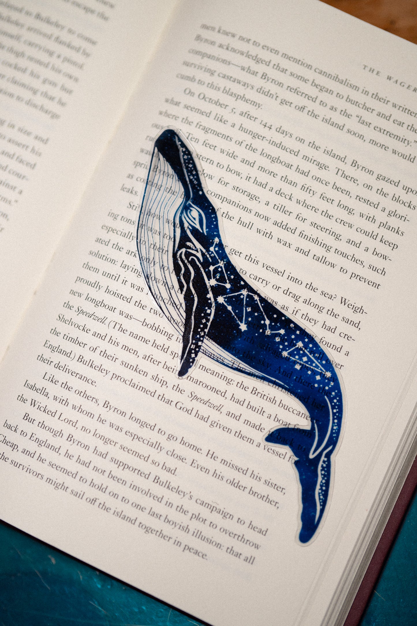 Celestial Whale Transparent Bookmark