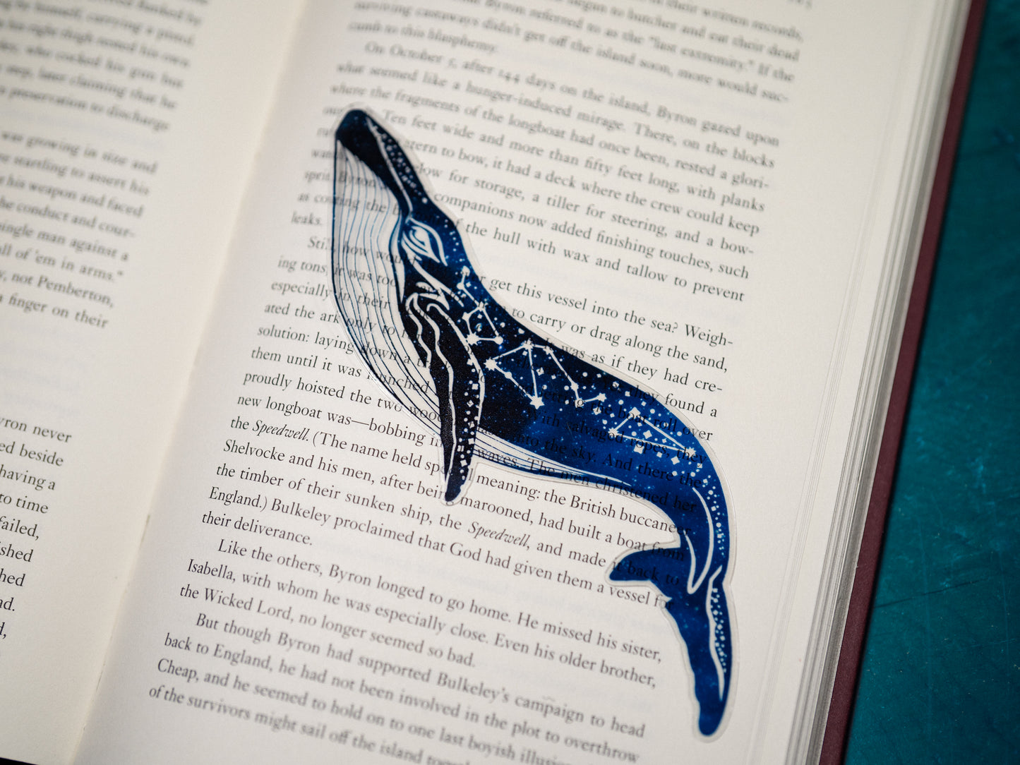 Celestial Whale Transparent Bookmark