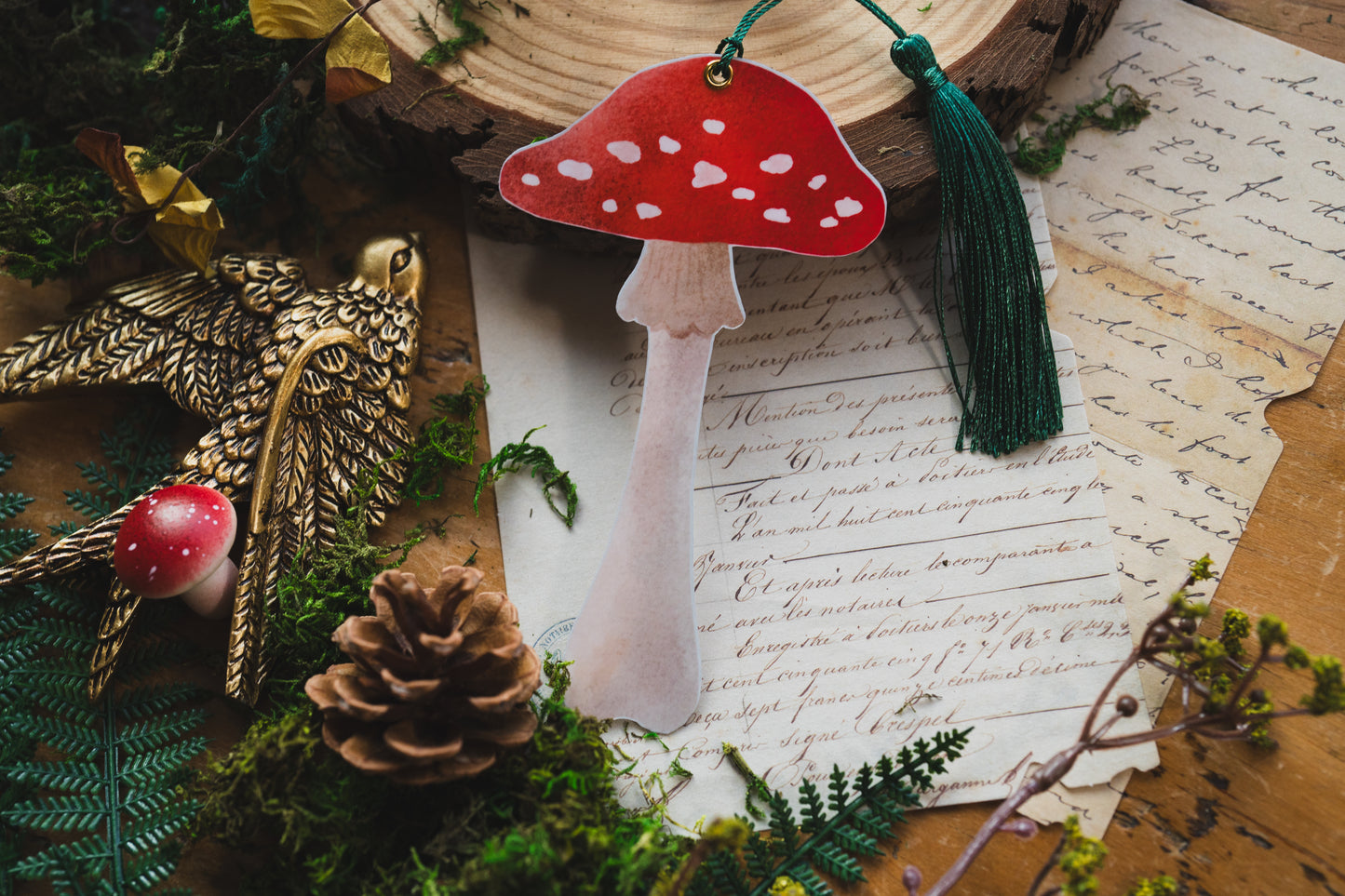 Crimson Mushroom Bookmark