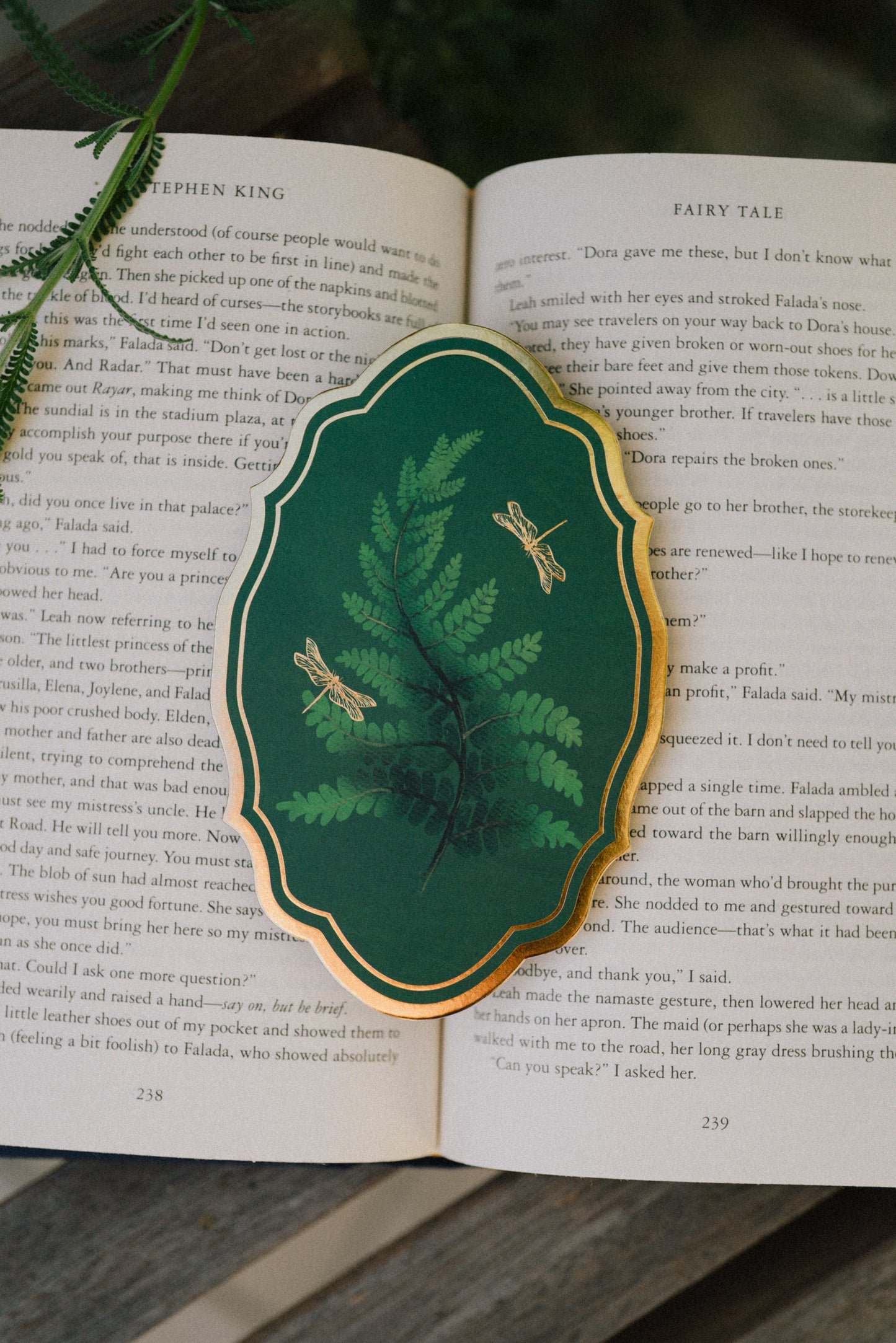Emerald Fern Gold Foil Bookmark