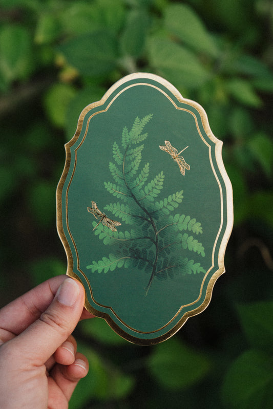 Emerald Fern Gold Foil Bookmark