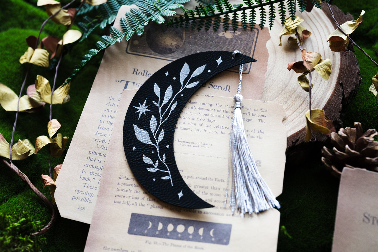 Floral Moon Bookmark