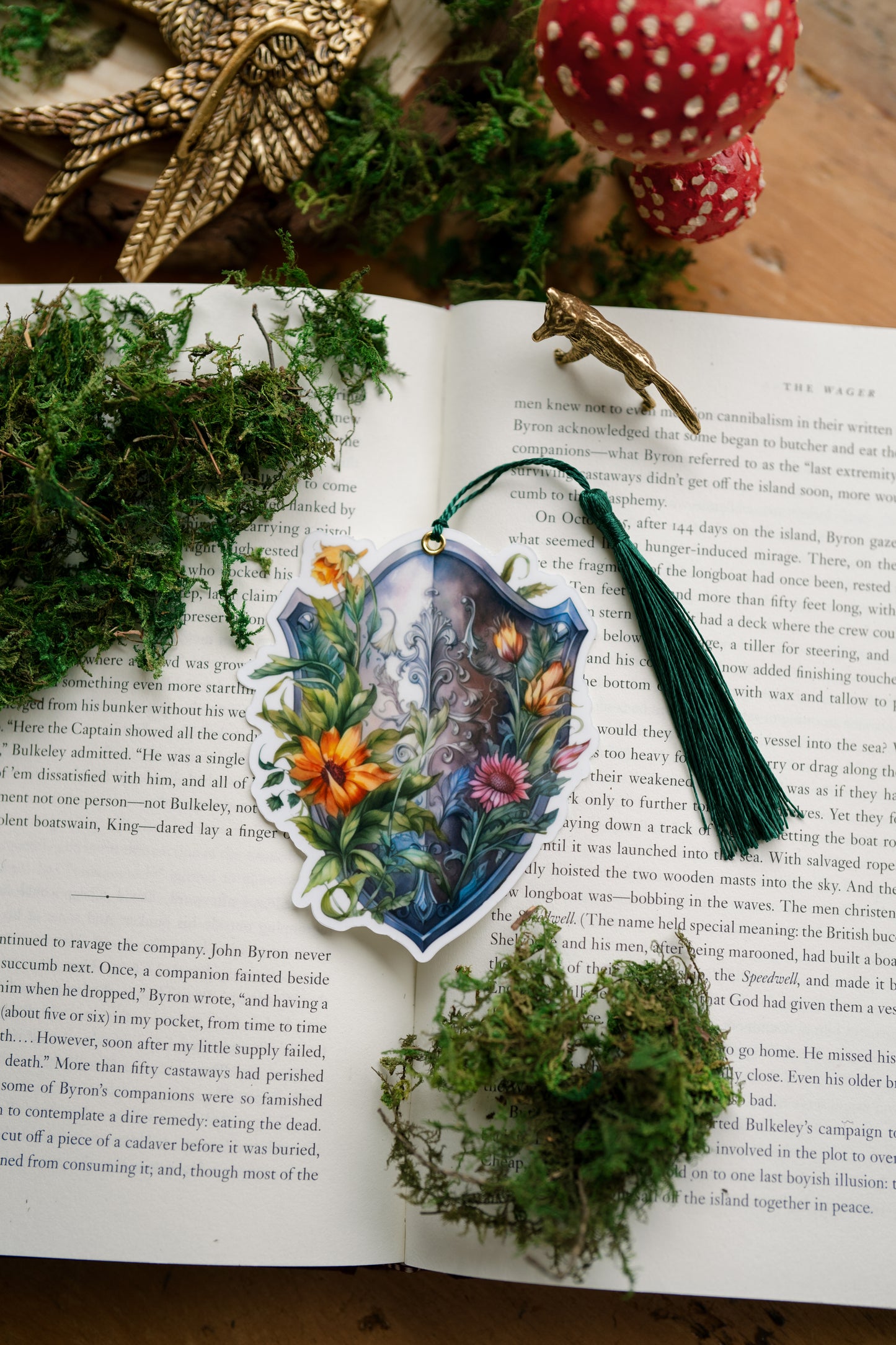 Floral Shield Bookmark