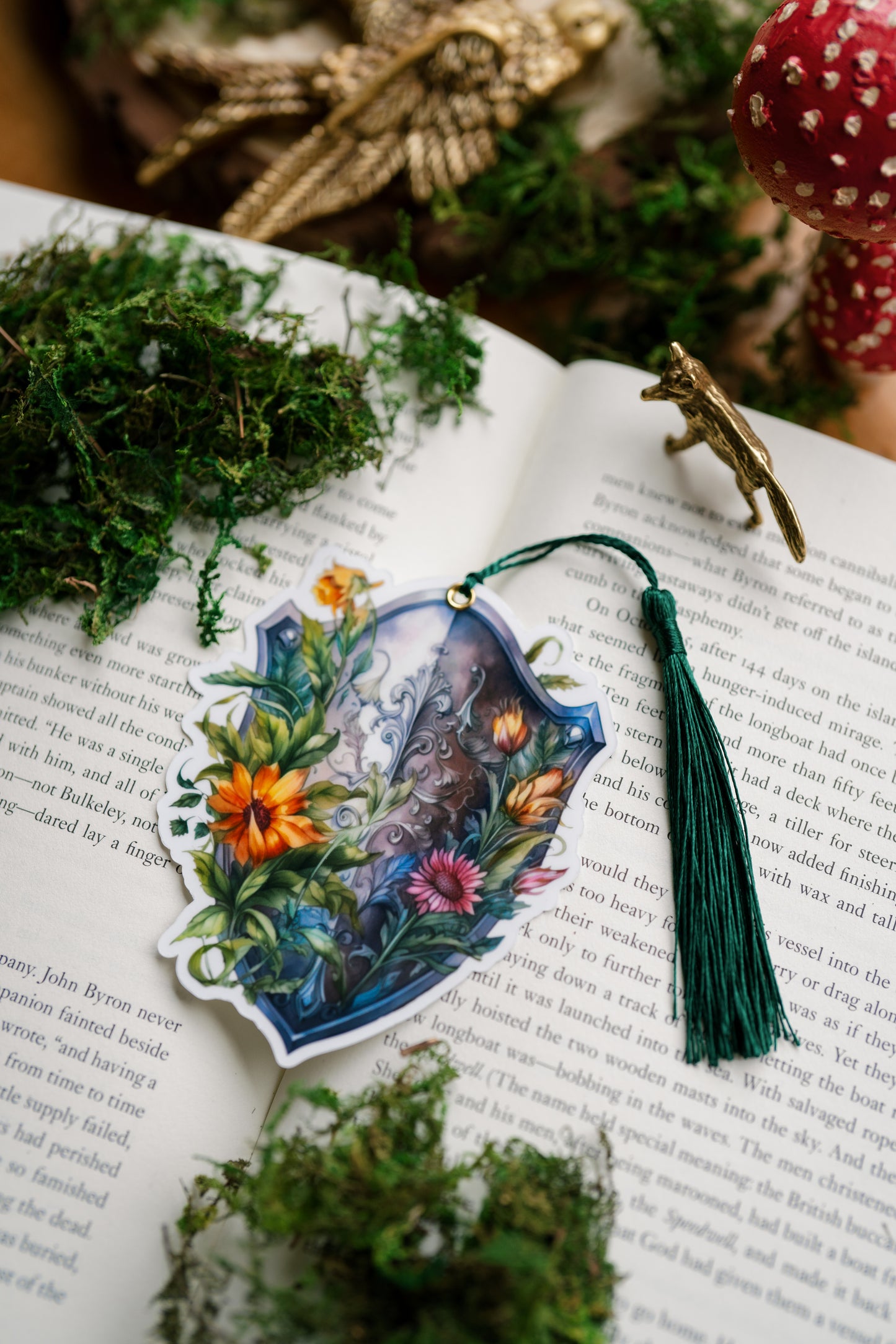 Floral Shield Bookmark