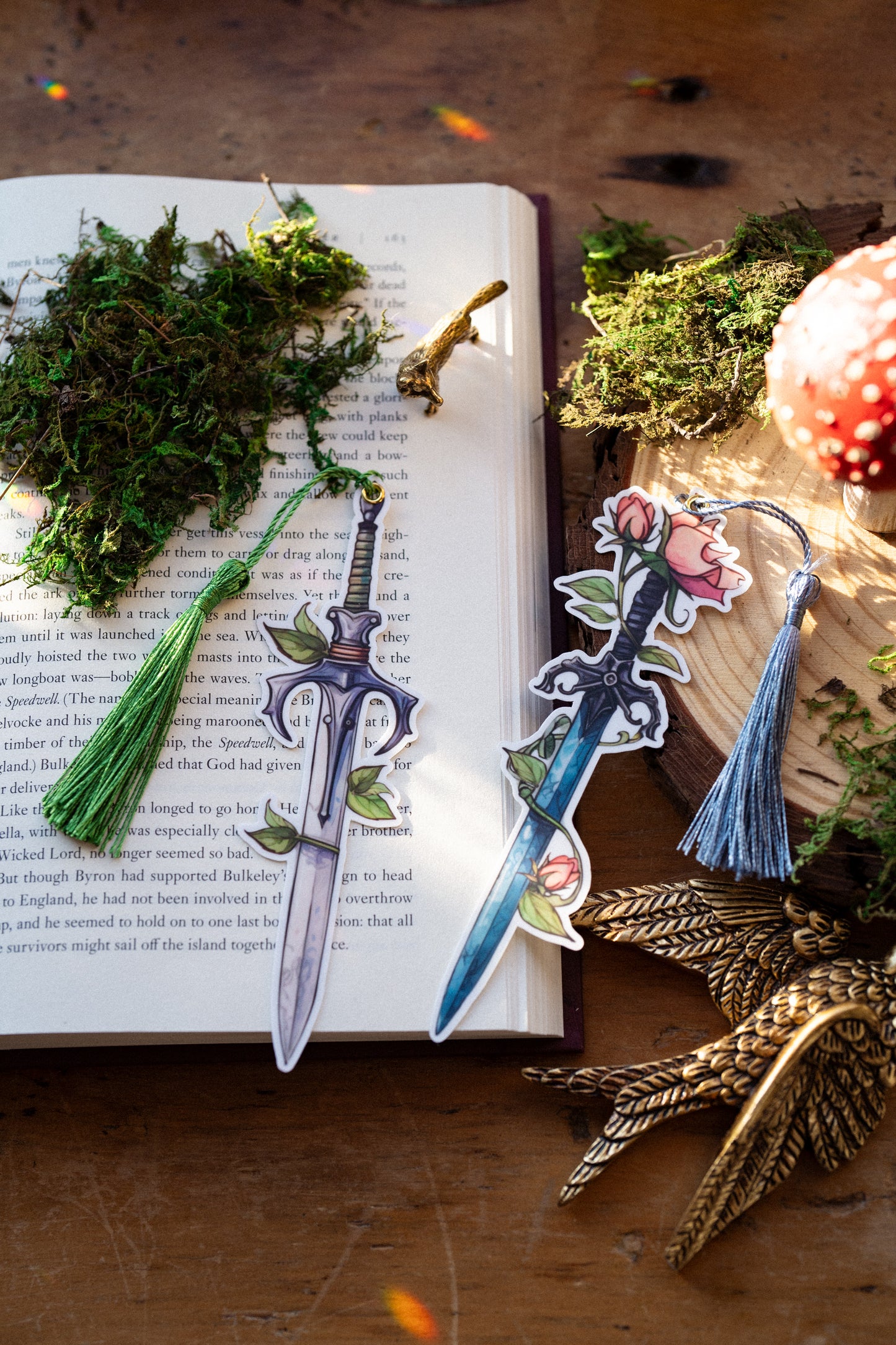 Floral and Ivy Sword Bookmarks