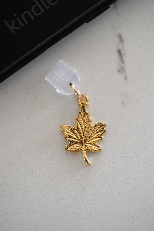 Maple Leaf Kindle Dust Plug Charm