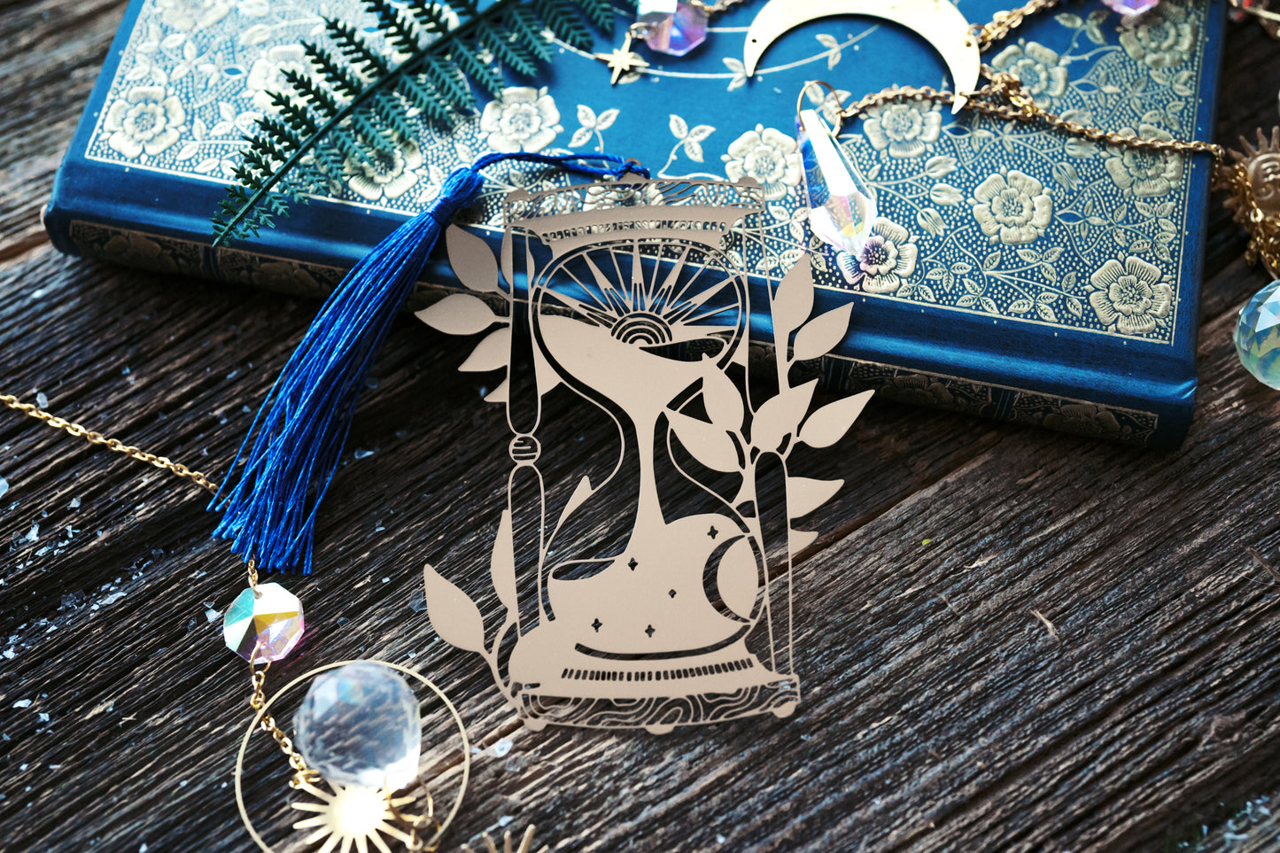 Celestial Hourglass Metal Bookmark