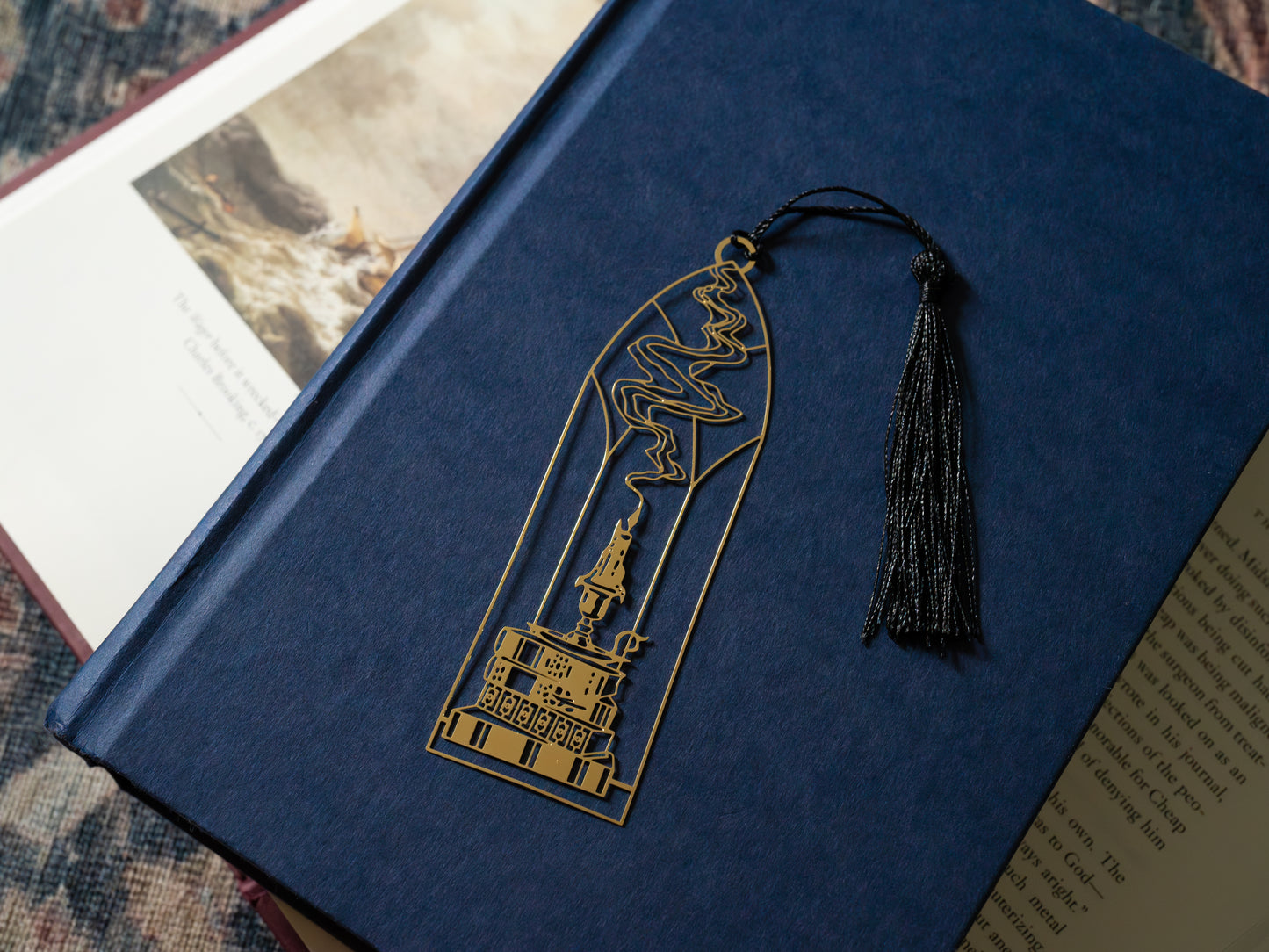 Reading By Candlelight Metal Bookmark