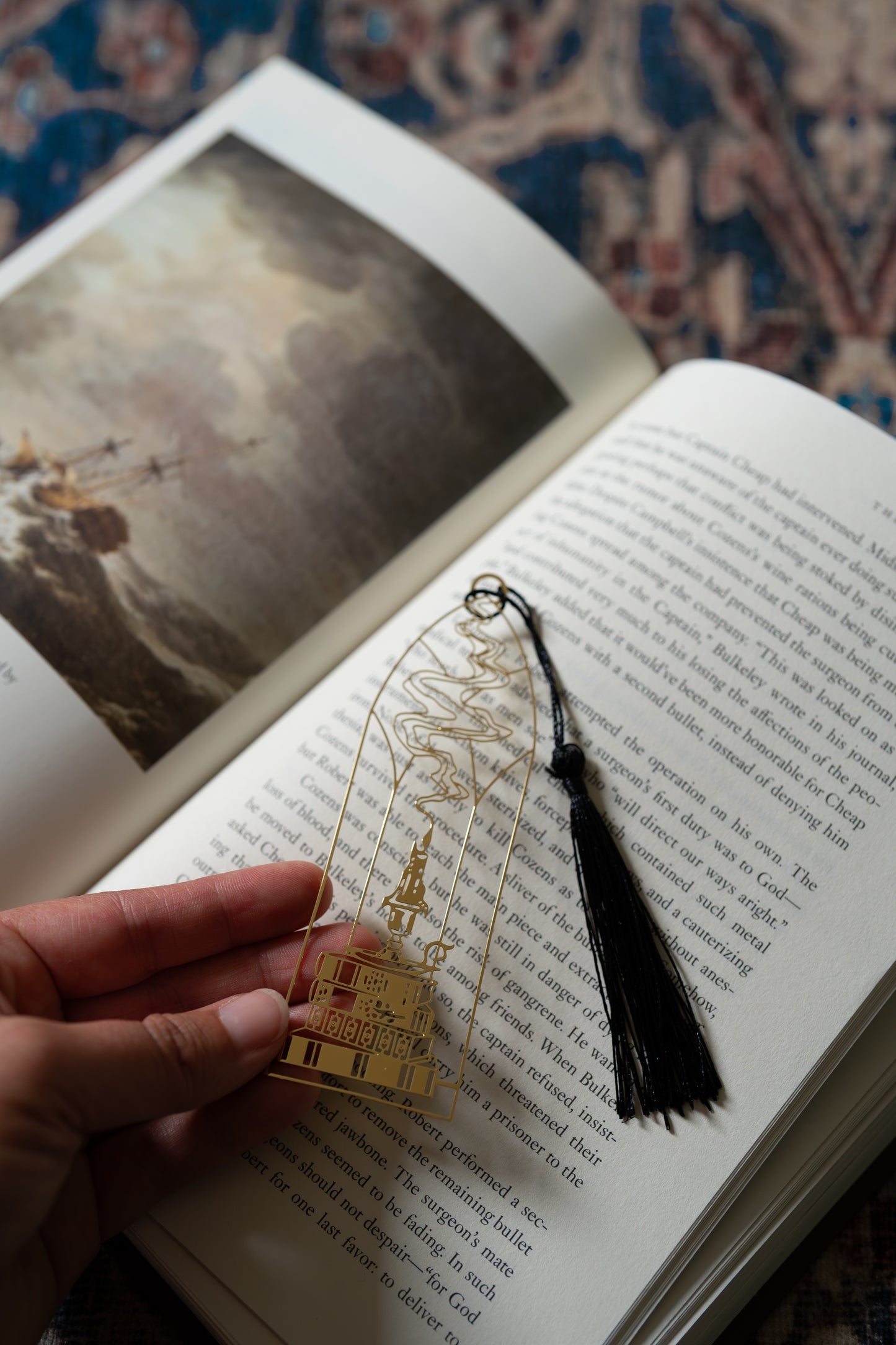 Reading By Candlelight Metal Bookmark