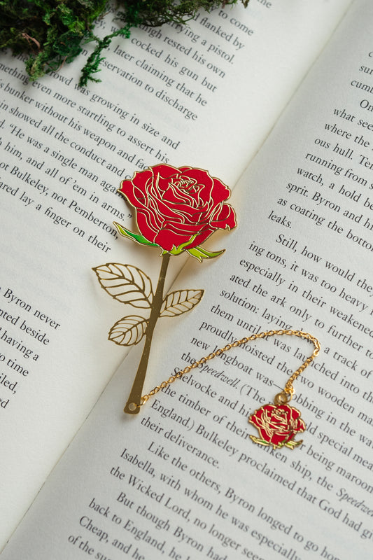 Mini Rose Metal Bookmark