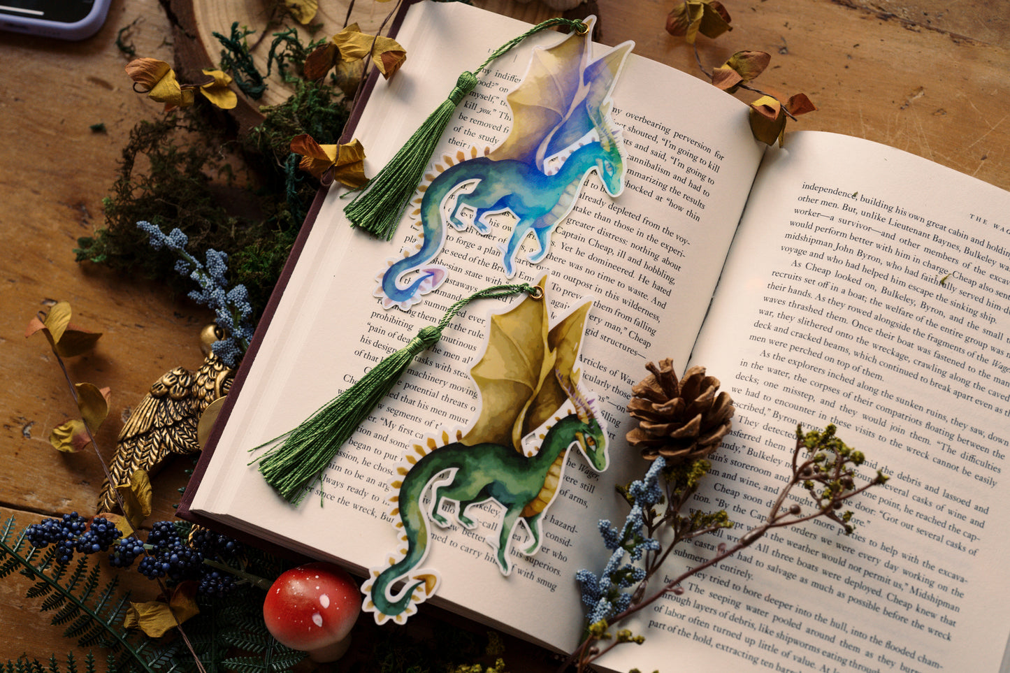 The Verdant Gold Dragon Bookmark