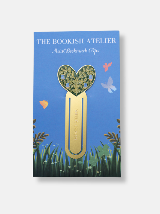 Green Floral Heart Metal Bookmark Clip