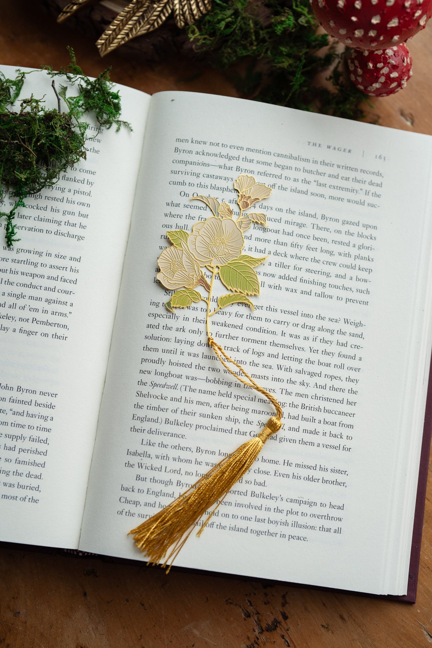 White Flower Metal Bookmark