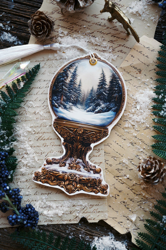 Winter Forest Snowglobe Bookmark